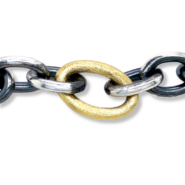 Sterling Silver and Diamond Link Bracelet - "Carmen"