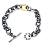 Sterling Silver and Diamond Link Bracelet - "Carmen"