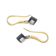 Yellow Gold & Sterling Silver Diamond Earrings - "Gabrielle"