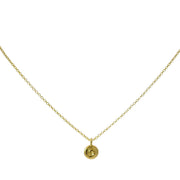 Yellow Gold Medallion Necklace - "Baby Spiral"