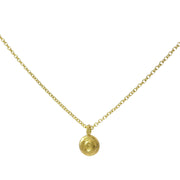 Yellow Gold Medallion Necklace - "Baby Spiral"