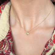 Yellow Gold Medallion Necklace - "Baby Spiral"