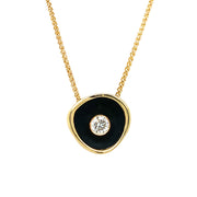 Diamond & Blackened Cobalt Chrome Necklace - "Confluence"