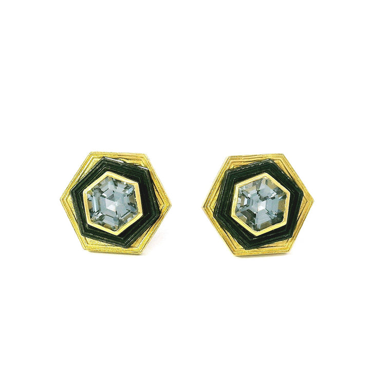 Cobalt Chrome and Gold Studs with Platinum Spinel