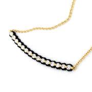 Diamond Line & Blackened Cobalt Chrome Necklace - "Scallop"