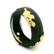 Yellow Gold and Cobalt Chrome Ring - "Oak Leaves"