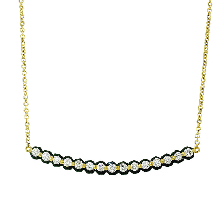 Diamond Line & Blackened Cobalt Chrome Necklace - "Scallop"