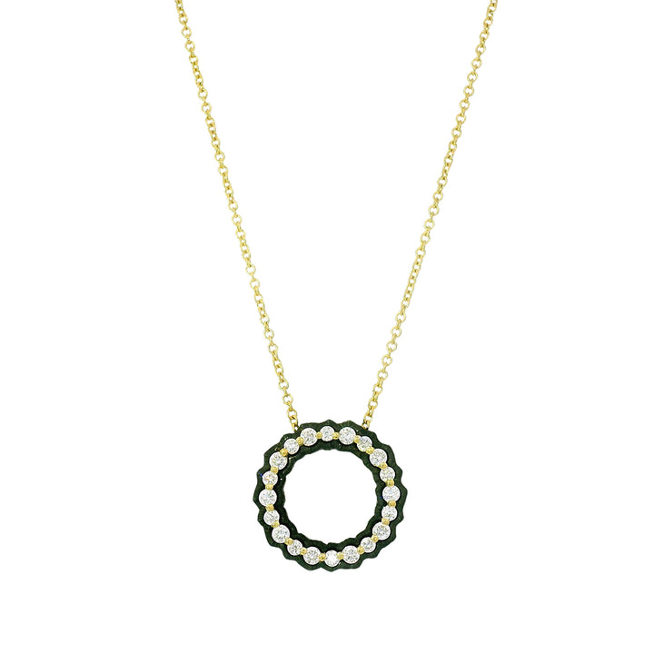 Diamond & Blackened Cobalt Chrome Necklace - "Scallop"