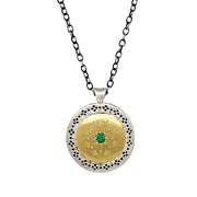 Silver and Gold Emerald Necklace - "Harmony in Green"