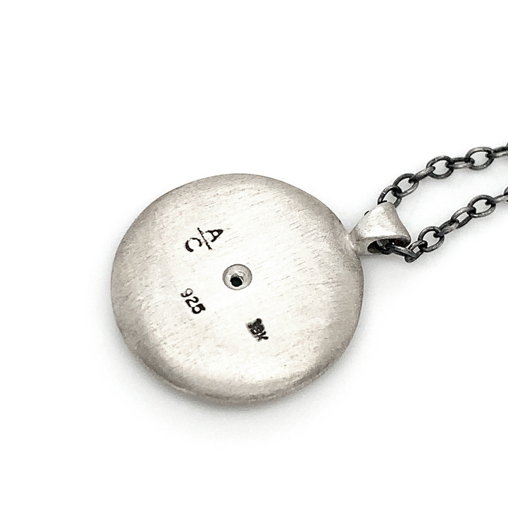 Silver and Gold Emerald Necklace - "Harmony in Green"