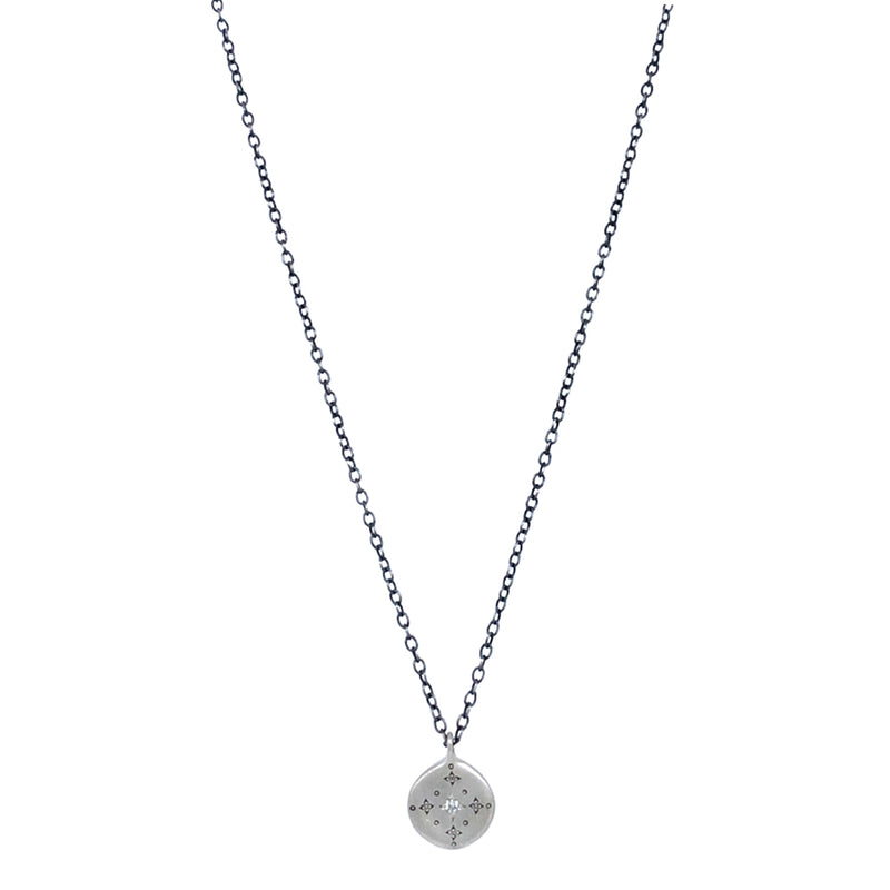 Diamond & Sterling Silver Necklace - "New Moon"