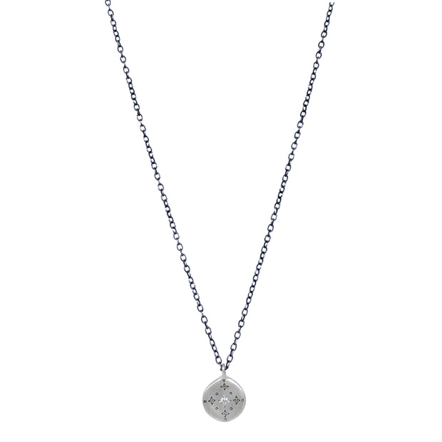 Diamond & Sterling Silver Necklace - "New Moon"