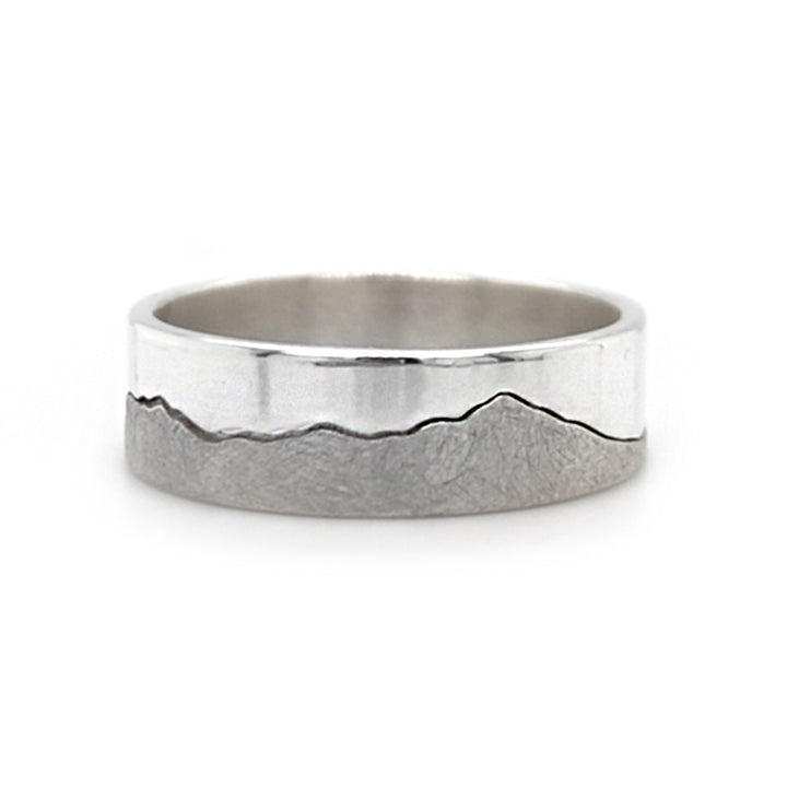 Sterling Silver Interlocking Ring - "Bridger Mountains"