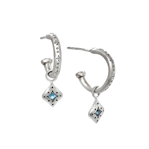 Sterling Silver and Aquamarine Earrings - "Silver Nights"