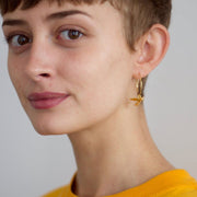 Gold Vermeil Hoop Earrings - "Hummingbird"