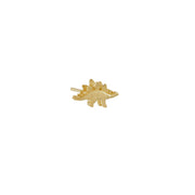 Yellow Gold Single Stud Earring - "Teeny Tiny Stegosaurus"