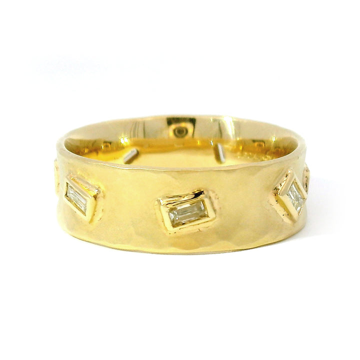 Baguette Diamond Concave Band - "Vale"
