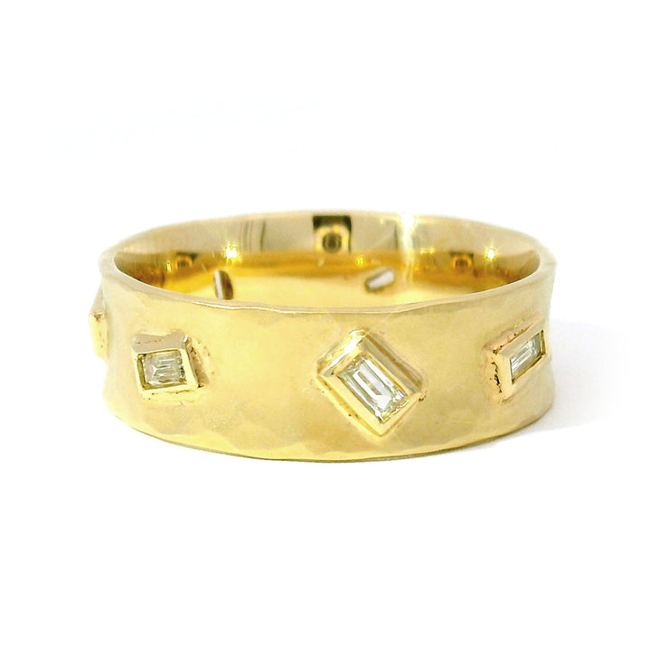 Baguette Diamond Concave Band - "Vale"