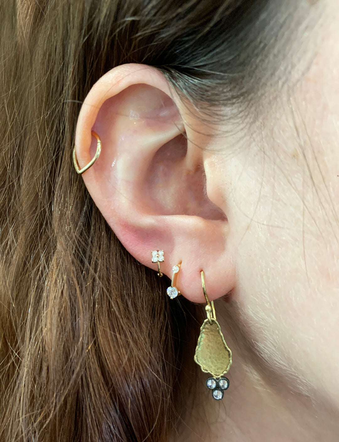 Inverted Diamond Dangle Earrings - "Bekimi"