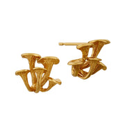 Gold Vermeil Stud Earrings - "Clustered Mushrooms"