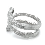 18K White Gold & Yogo Sapphire Ring- "Olive Branch"
