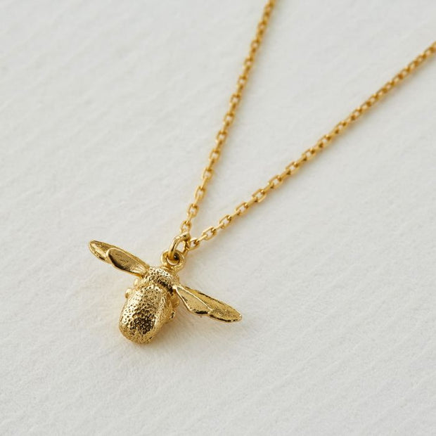 18K Yellow Gold Necklace - "Teeny Tiny Bee"