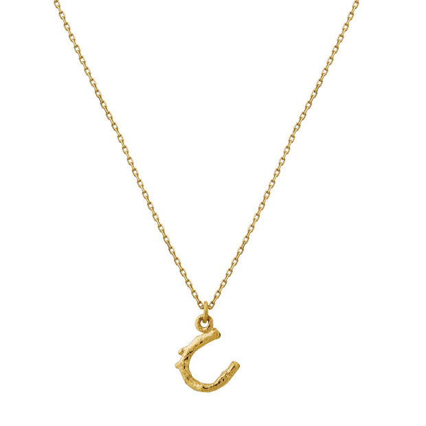 18K Yellow Gold Necklace - "Teeny Tiny Horseshoe"