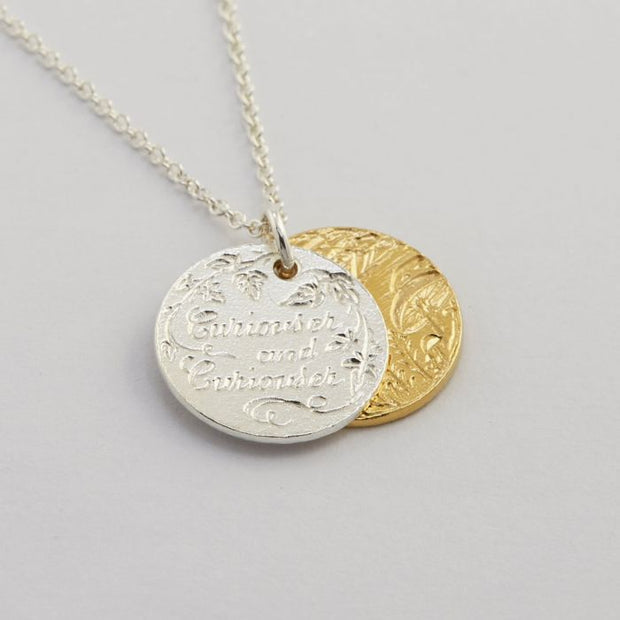 Sterling Silver and Gold Vermeil Necklace- "Curiouser & Curiouser"