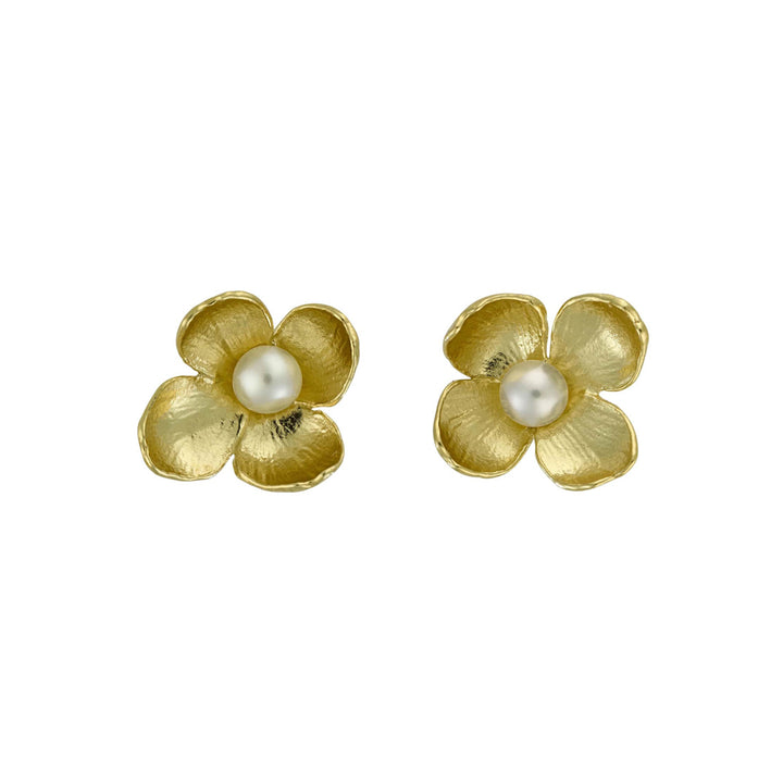 Gold Vermeil & Pearl Earrings - "Cuckoo Flower"