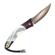 Damascus Steel & Mother of Pearl Knife- "High Tide"