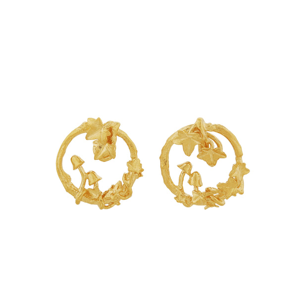 Gold Vermeil Stud Earrings - "Woodland Loop"