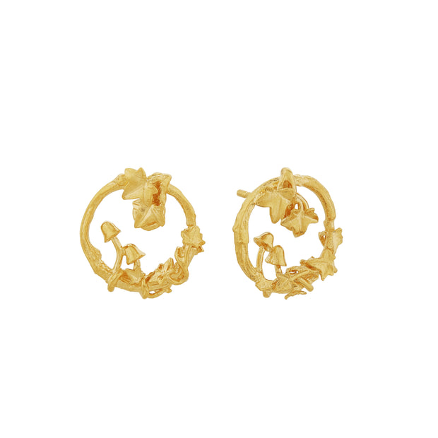 Gold Vermeil Stud Earrings - "Woodland Loop"