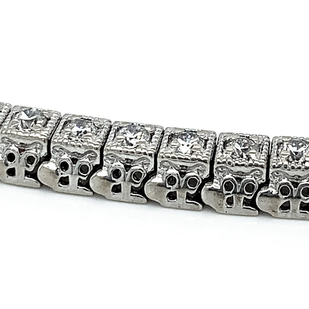 Deco-Style Diamond Tennis Bracelet - "Gatsby"