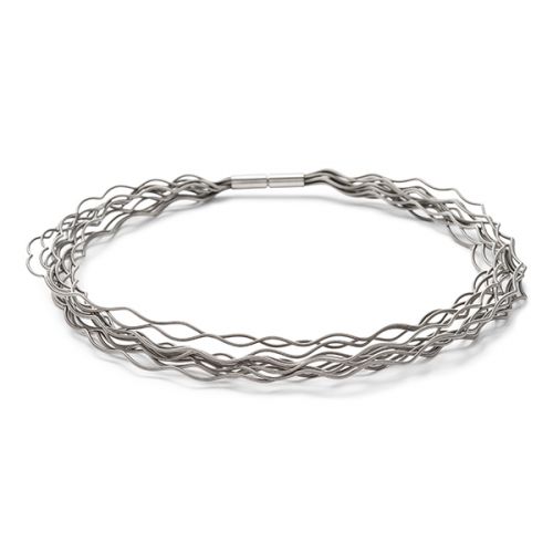 Twelve Strand Stainless Steel Wave Necklace