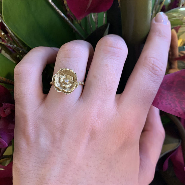 Golden Poppy Diamond Ring