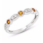 Citrine and Diamond Stackable Band