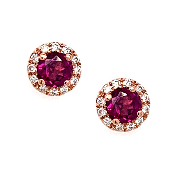 Garnet & Diamond Earrings - "La Vie en Rose"