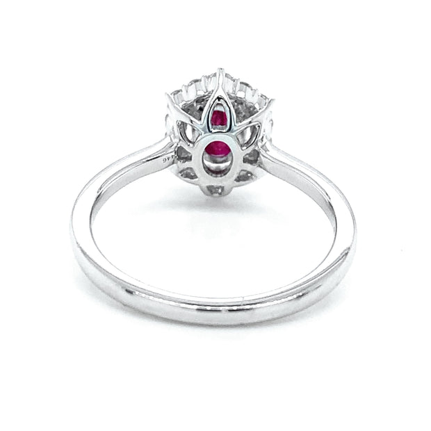 White Gold Ruby and Diamond Ring- "Red Romance"
