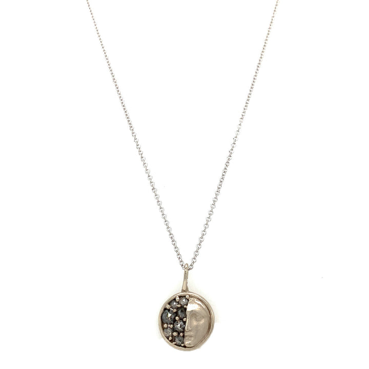 Salt & Pepper Diamond Necklace in White Gold - "Fragmented Sibyl"