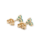 Natural Emerald Stud Earrings - "Fields of Shamrocks"