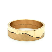 Yellow Gold Interlocking Ring - "Bridger Mountains"