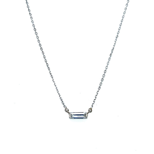 Delicate Baguette Diamond Necklace
