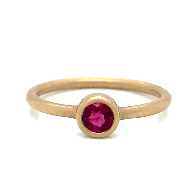 Petite Yellow Gold Ruby Stacking Band