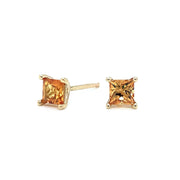 Montana Sapphire Stud Earrings - "Orange Blossom"