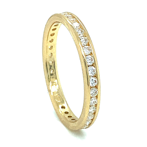 Gold and Diamond Eternity Band - "Royal Yellow"