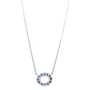 Yogo Sapphire & White Gold Necklace - "Aspen Link"