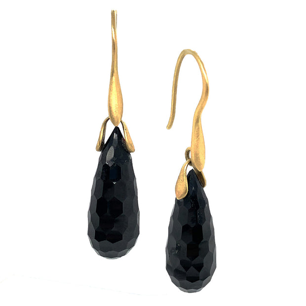 One-of-a-Kind Carved Black Spinel Earrings