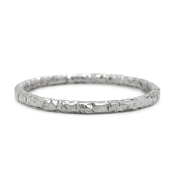 Distressed White Gold Band- "Fly Free"