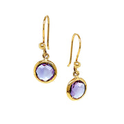 Gold Vermeil and Amethyst Drop Earrings - "Orchid Petals"