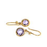 Gold Vermeil and Amethyst Drop Earrings - "Orchid Petals"